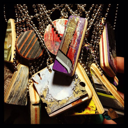 Necklaces By Recycled Skateboard Internationnal