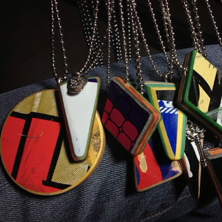 Necklaces By Recycled Skateboard Internationnal